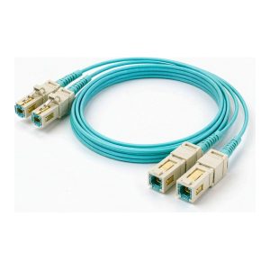 LC to SC Duplex OM3 Patch Cord, 2.0mm Riser, Aqua